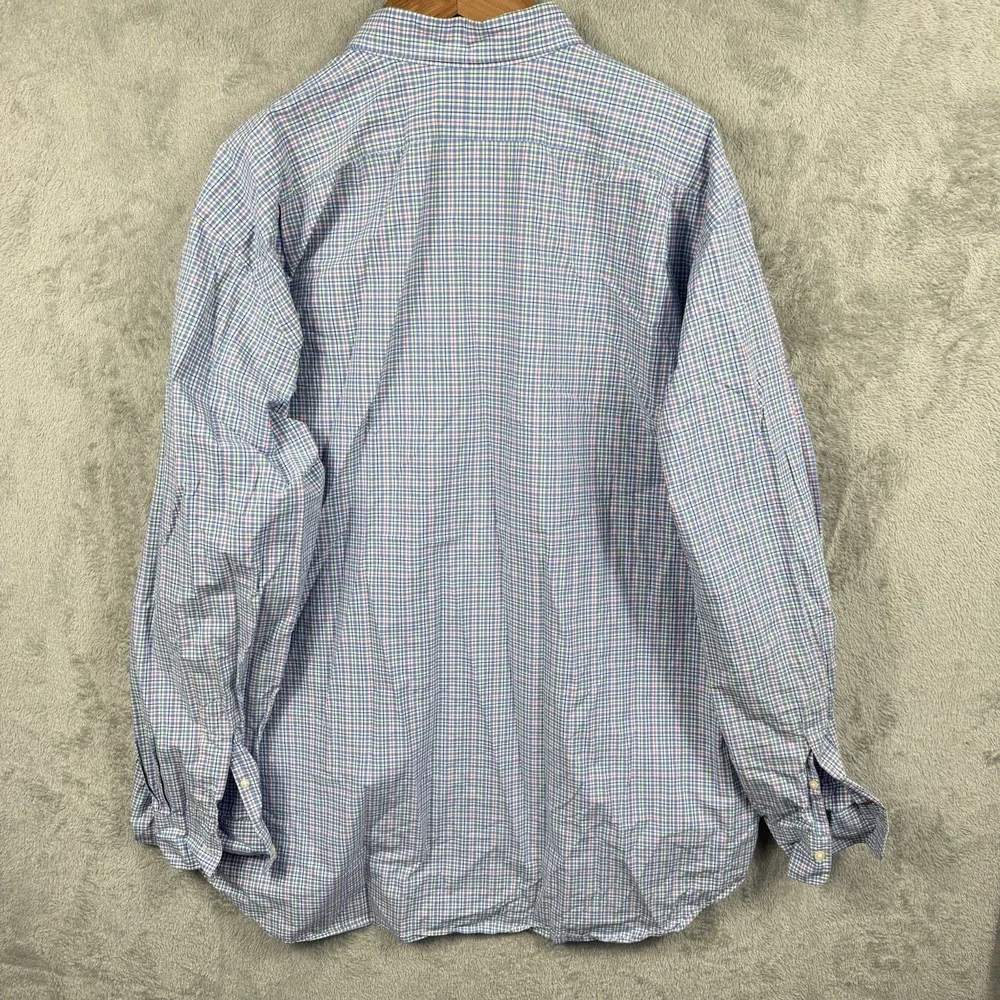 Polo Ralph Lauren Button Down Shirt Mens 4XLT Plaid L/S Embroidered Pony Logo